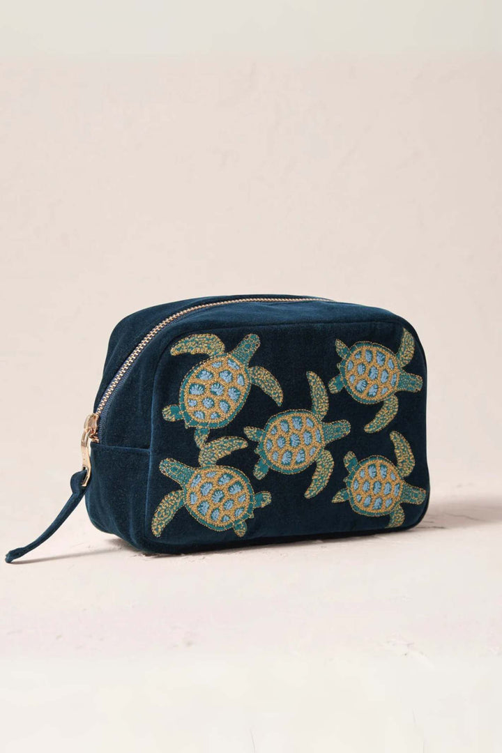 Elizabeth Scarlett Marine Navy Turtle Make Up Bag