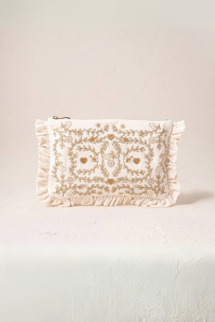 Elizabeth Scarlett Mediterranean Garden Bride Frill Pouch