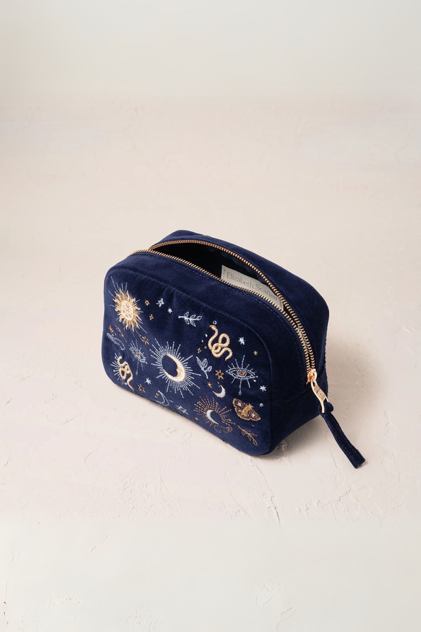 Elizabeth Scarlett Navy Boho Mysticism Makeup Bag – Experience