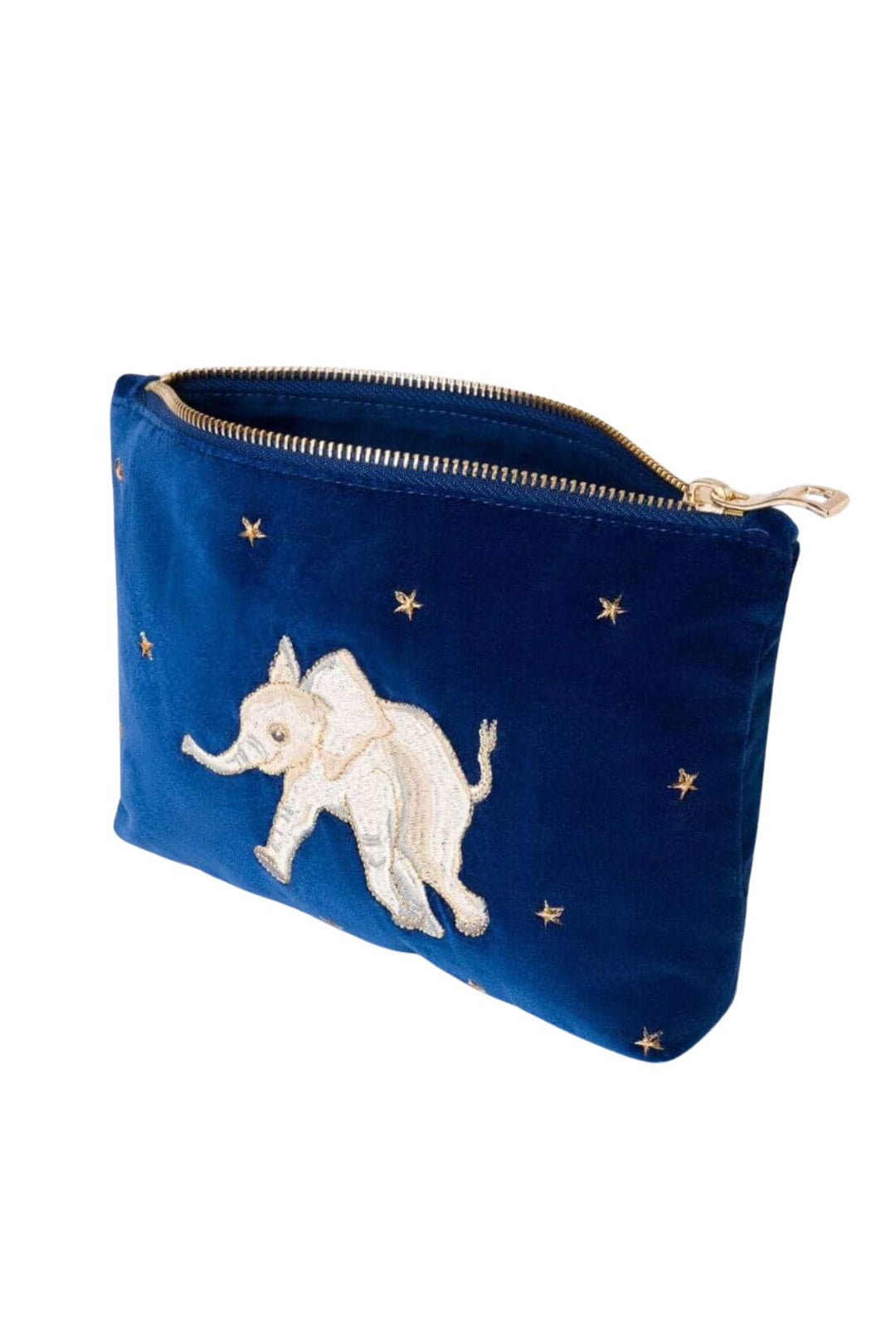 Elizabeth Scarlett Navy Orphaned Elephants Conservation Collection Mini Velvet Pouch
