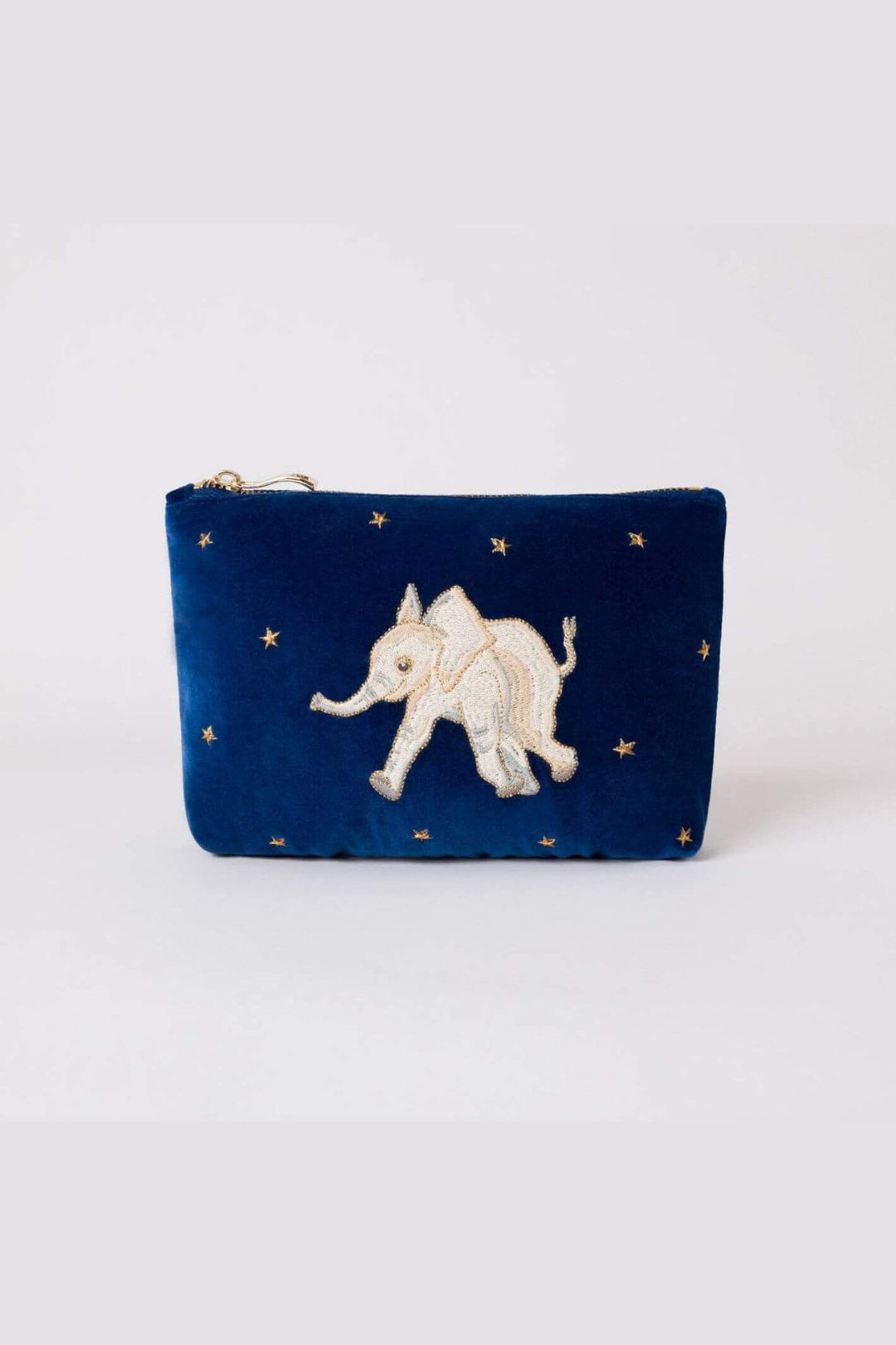 Elizabeth Scarlett Navy Orphaned Elephants Conservation Collection Mini Velvet Pouch