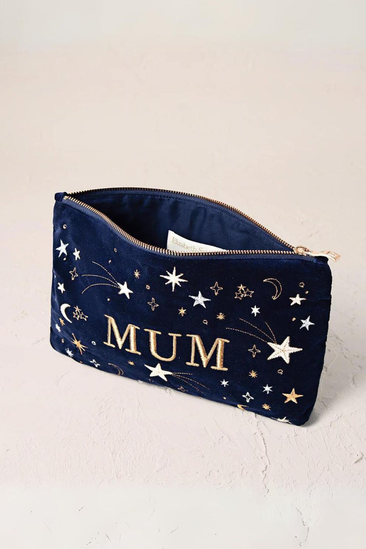 Elizabeth Scarlett Navy Starry Sky Mum Velvet Pouch