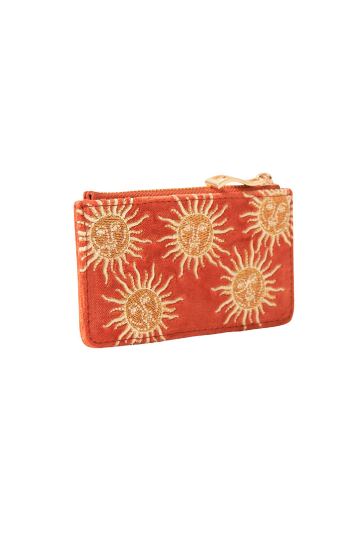 Elizabeth Scarlett Orange Sun Goddess Velvet Card Holder