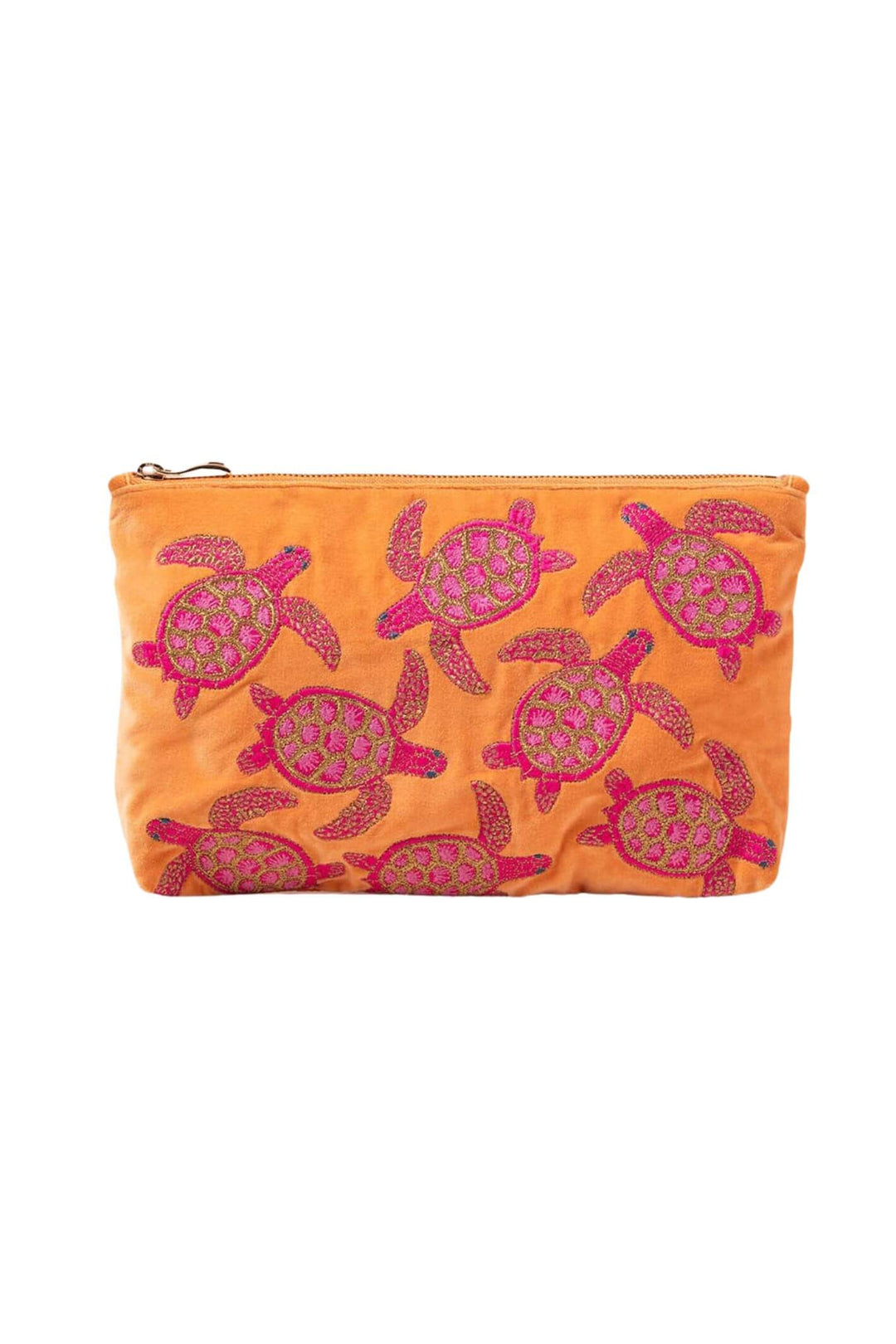 Elizabeth Scarlett Orange Turtle Conservation Everyday Velvet Pouch