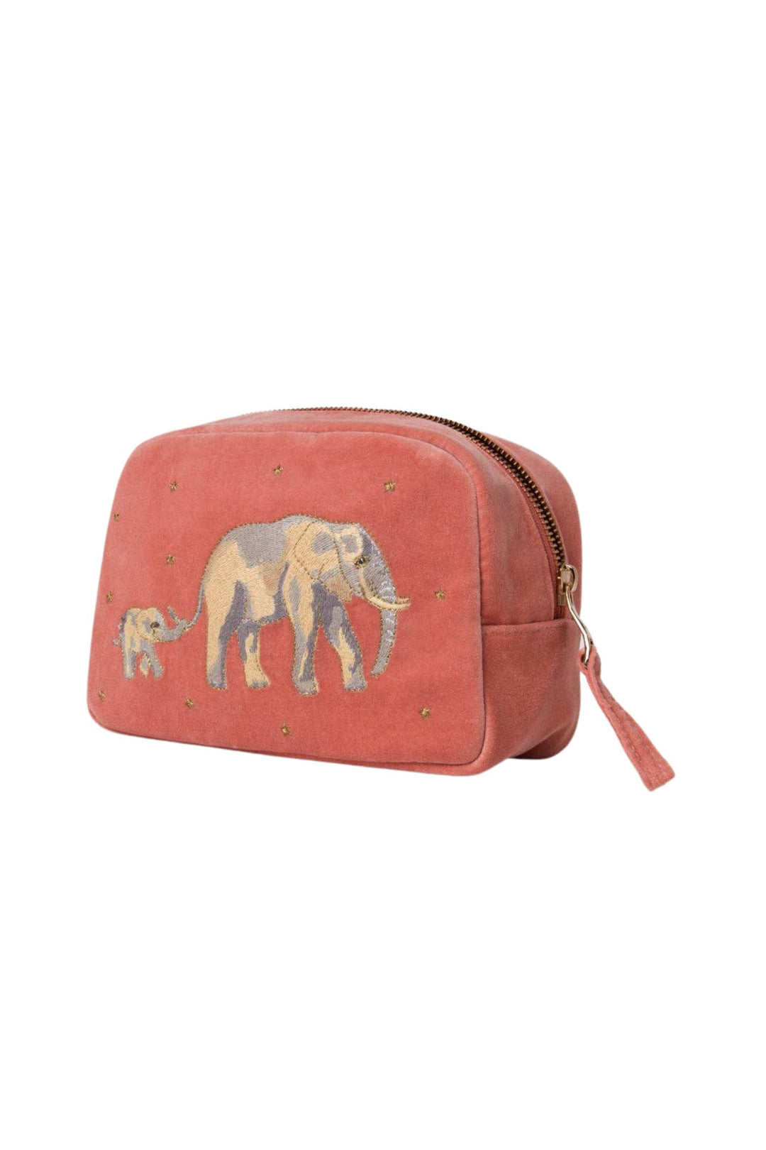 Elizabeth Scarlett Peach Elephant Conservation Cosmetics Bag