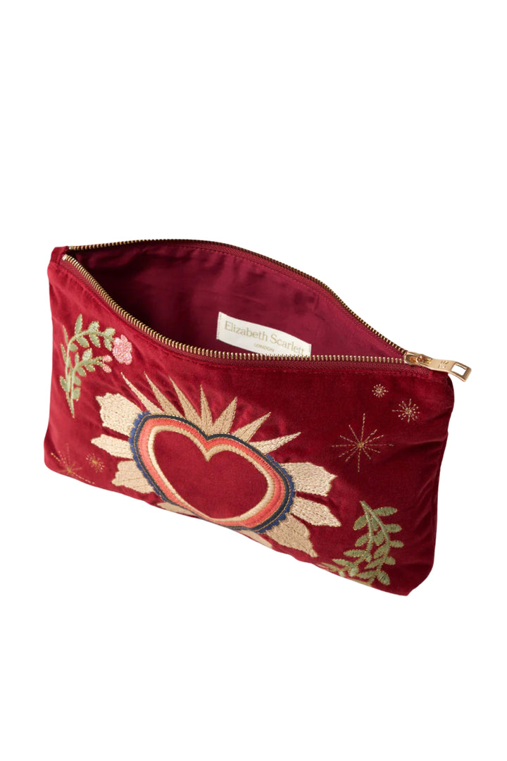 Elizabeth Scarlett Red Sacred Heart Everyday Velvet Pouch