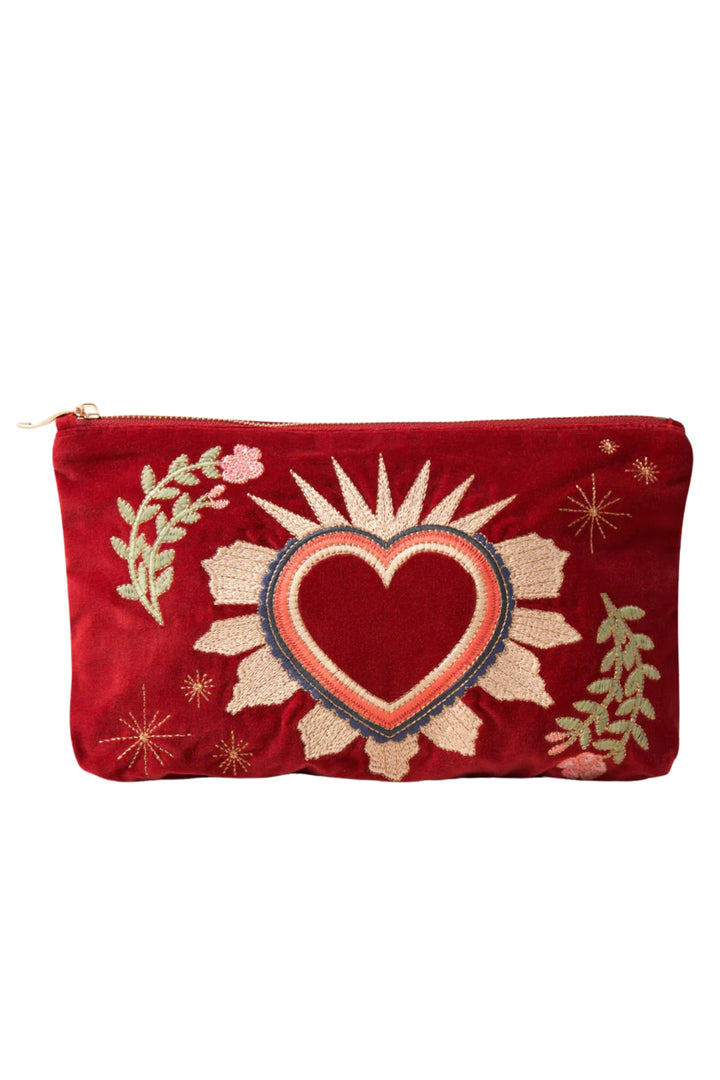 Elizabeth Scarlett Red Sacred Heart Everyday Velvet Pouch