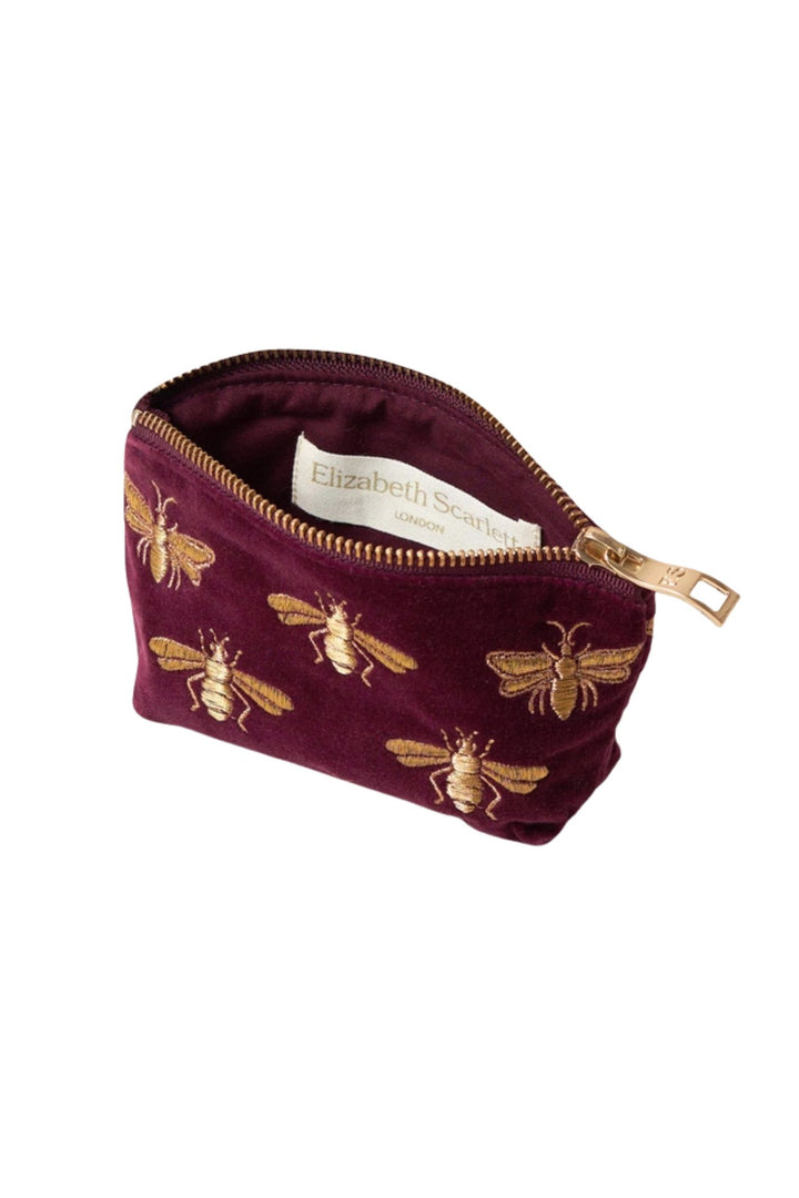 Elizabeth Scarlett Ruby Honey Bee Velvet Coin Purse