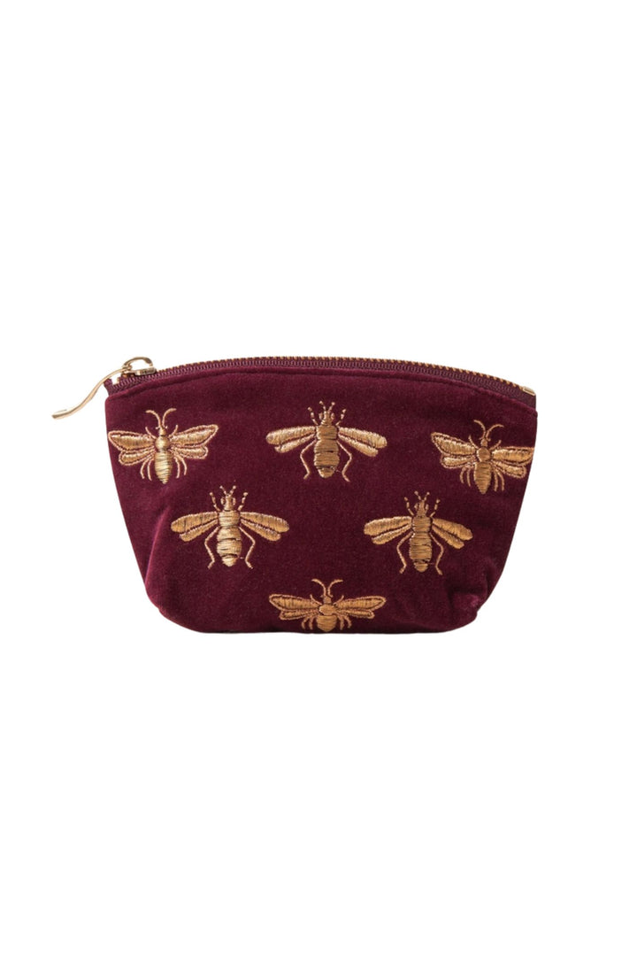 Elizabeth Scarlett Ruby Honey Bee Velvet Coin Purse