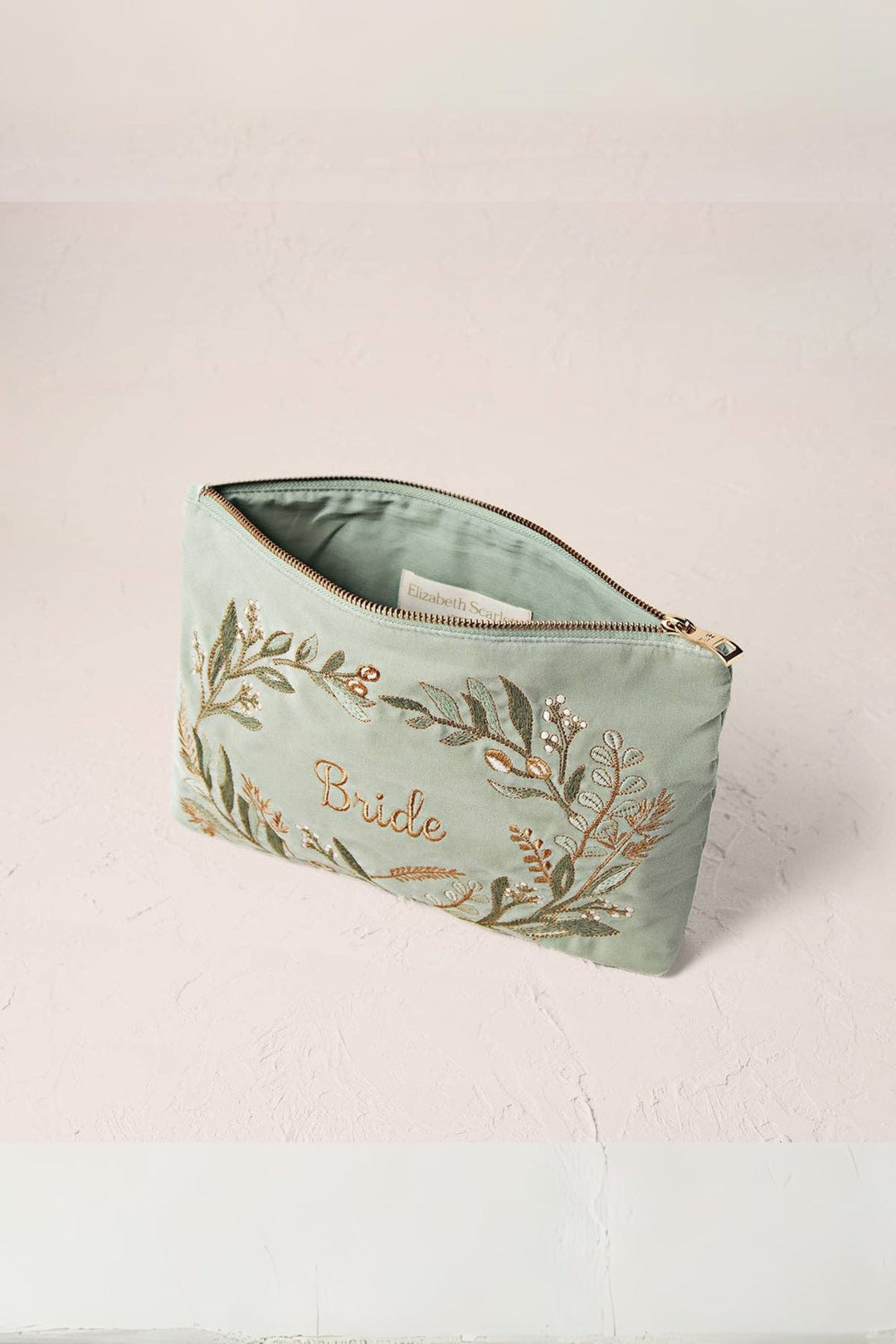 Elizabeth Scarlett Sage Olive Branch Bride Everyday Pouch