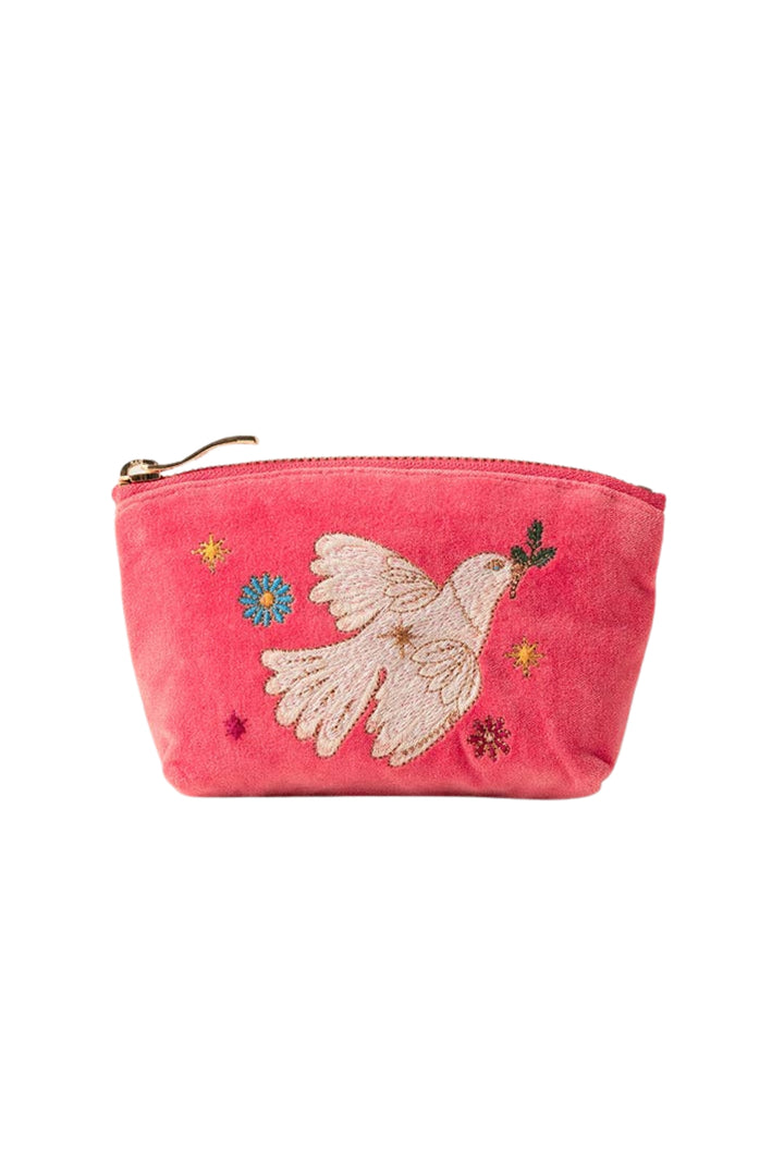 Elizabeth Scarlett Spiced Coral Doves of Peace Coin Purse