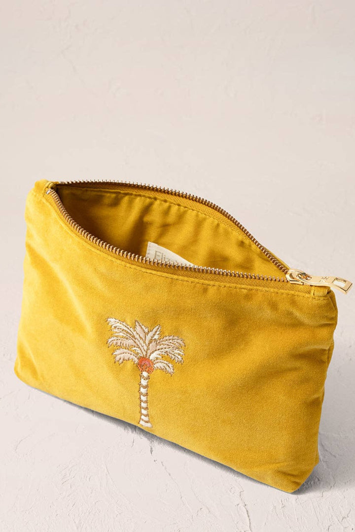 Elizabeth Scarlett Sunrise Palms Mini Velvet Pouch