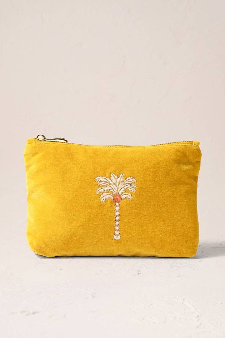 Elizabeth Scarlett Sunrise Palms Mini Velvet Pouch