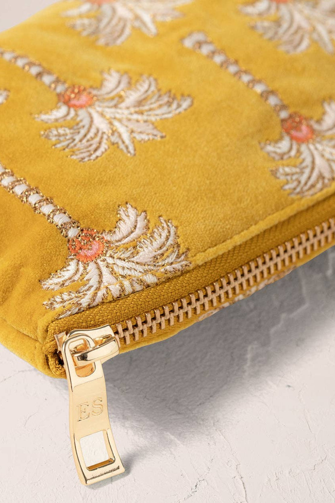 Elizabeth Scarlett Sunrise Palms Velvet Coin Purse