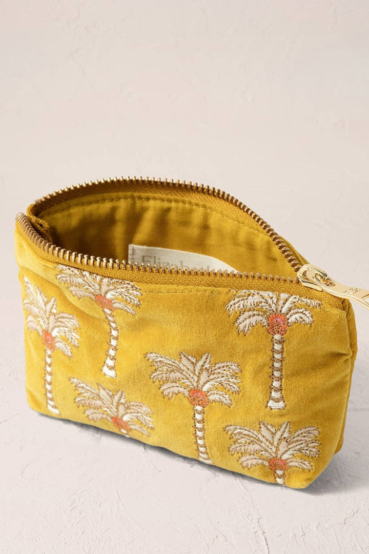 Elizabeth Scarlett Sunrise Palms Velvet Coin Purse