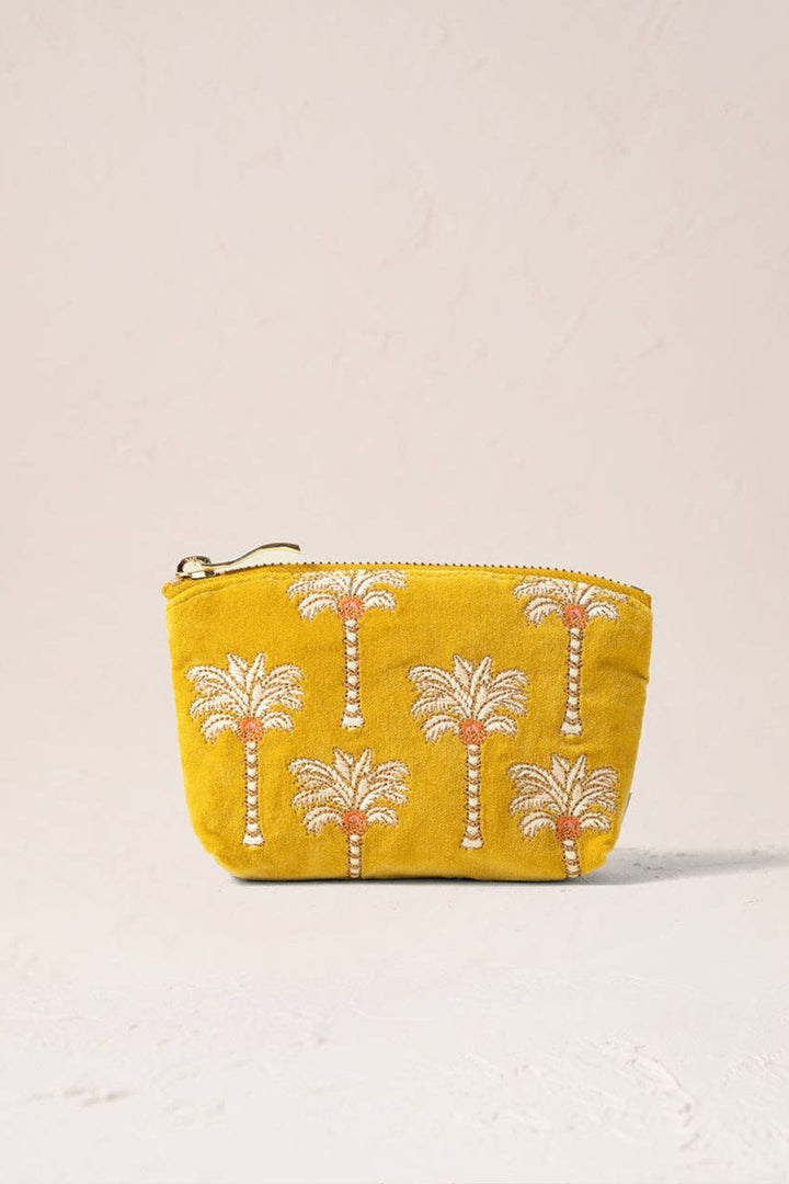 Elizabeth Scarlett Sunrise Palms Velvet Coin Purse