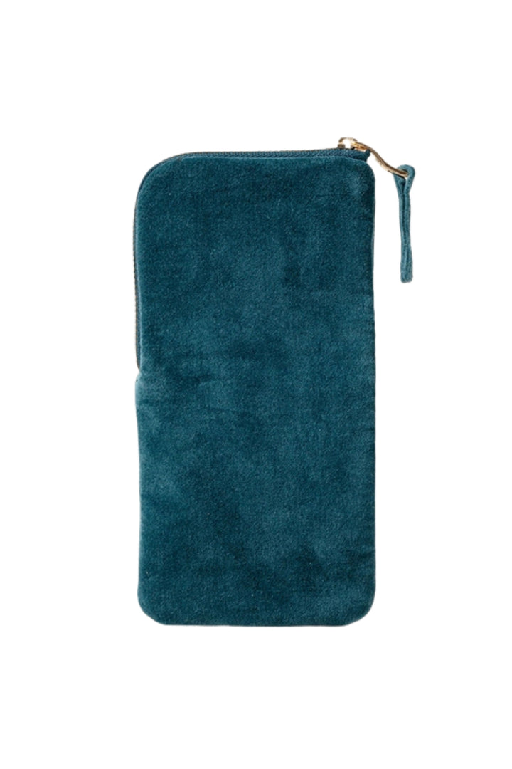 Elizabeth Scarlett Swallows Rich Blue Velvet Glasses Case