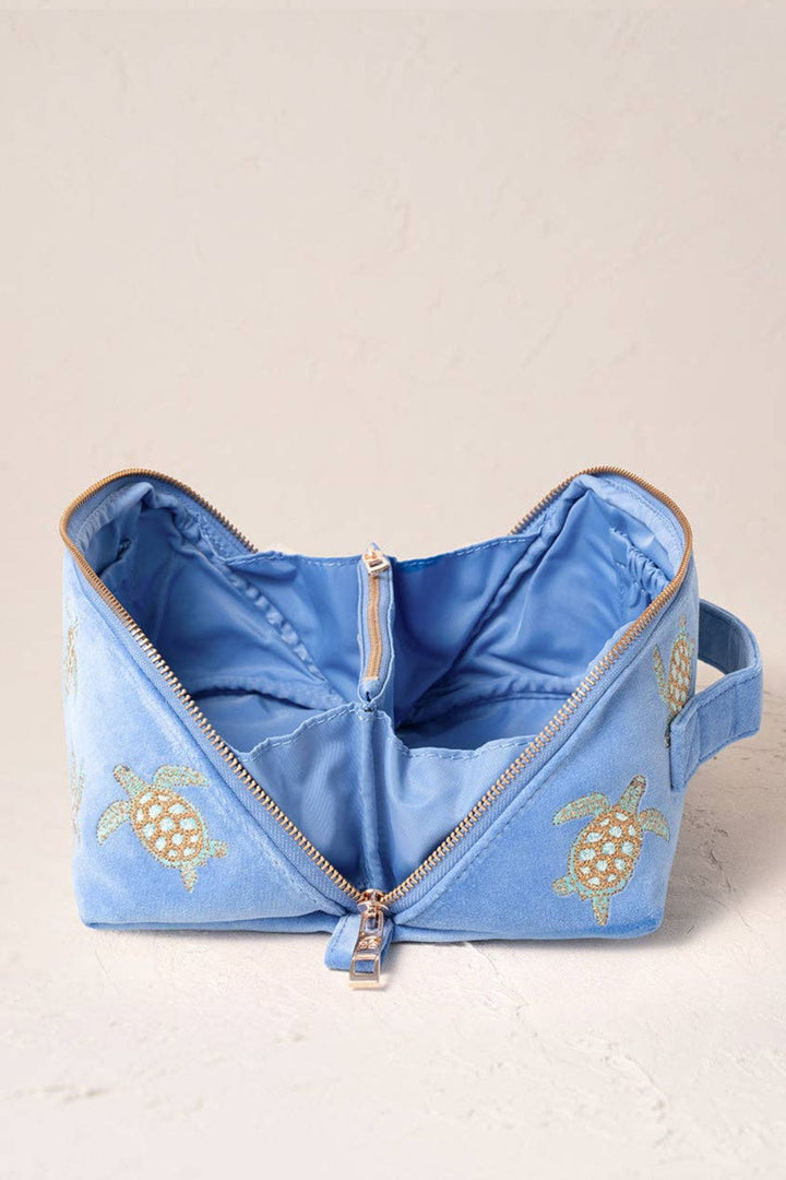 Elizabeth Scarlett Turtle Conservation Open Flat Makeup Bag