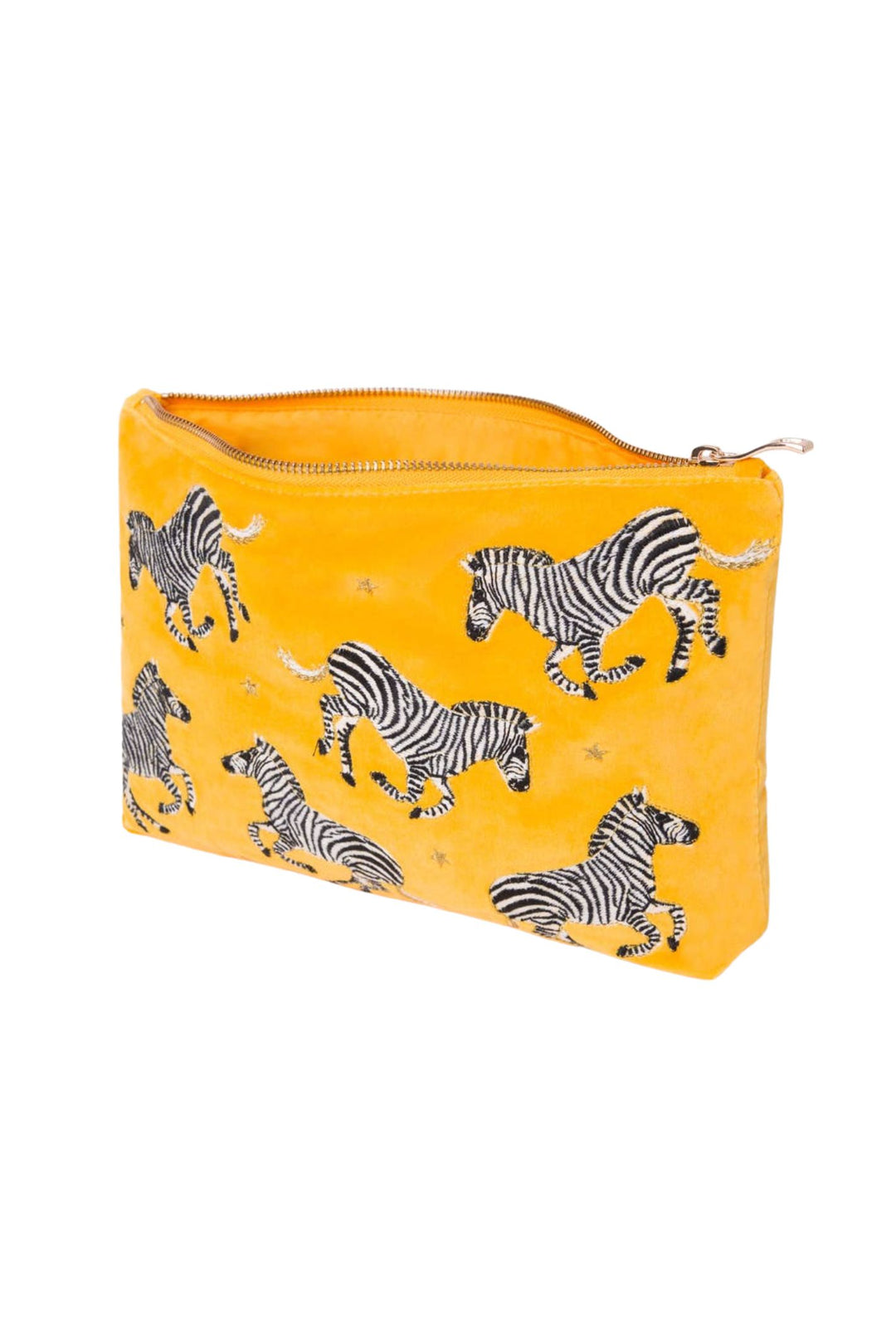 Elizabeth Scarlett Yellow Zebra Everyday Velvet Pouch