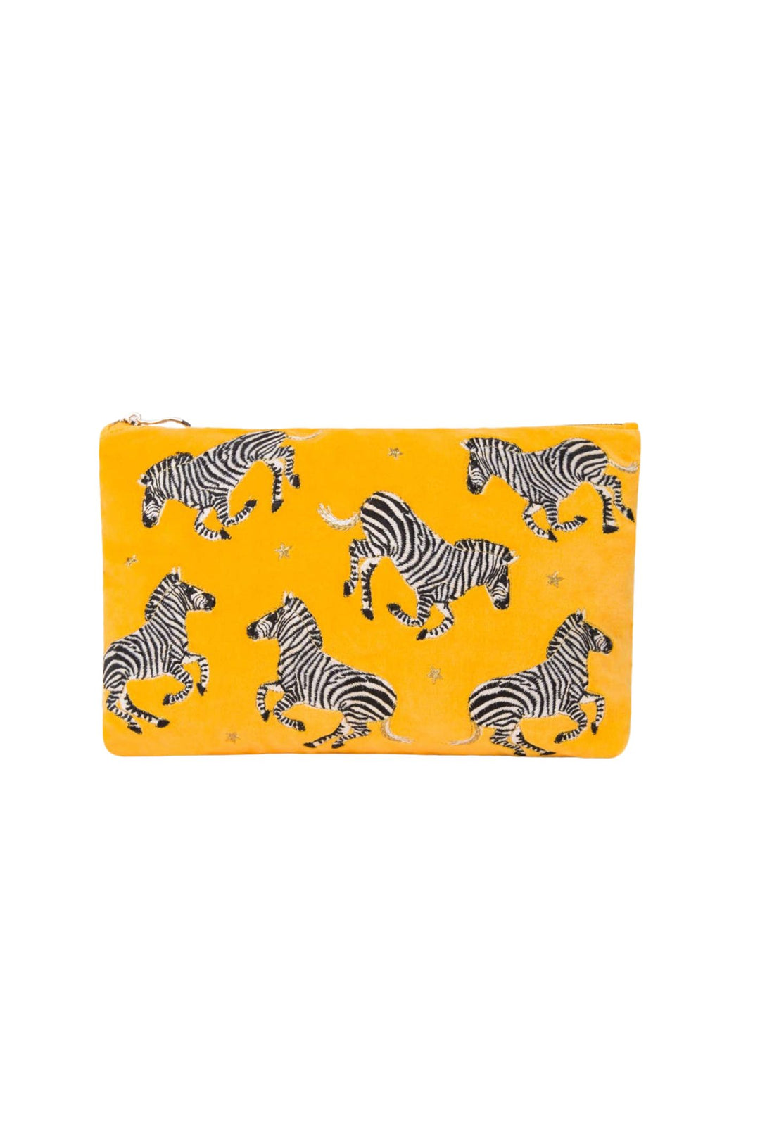 Elizabeth Scarlett Yellow Zebra Everyday Velvet Pouch