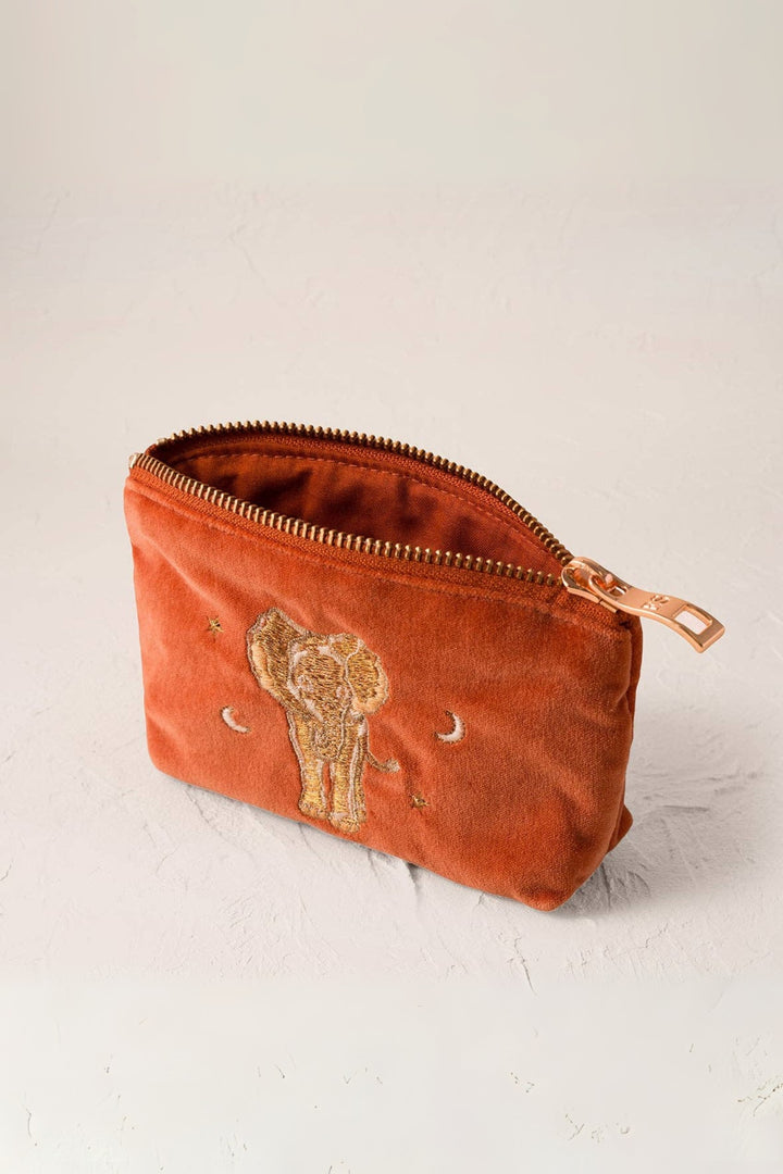 Elizabeth Scarlett Rust Golden Elephants Coin Purse