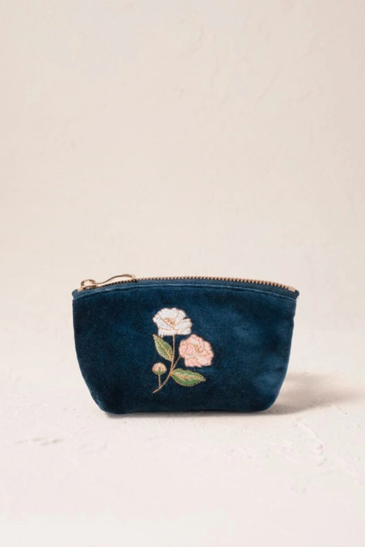 Elizabeth Scarlett Wild Rose Ink Blue Coin Purse