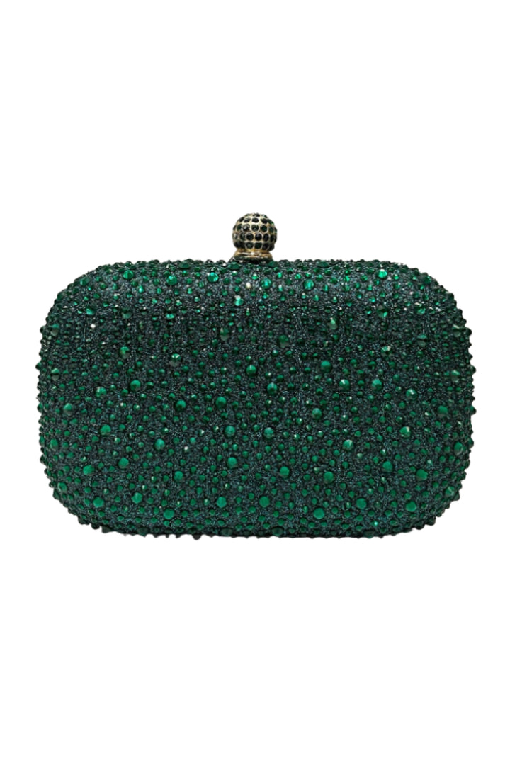 Emerald Crystal Cutch Bag with Strap