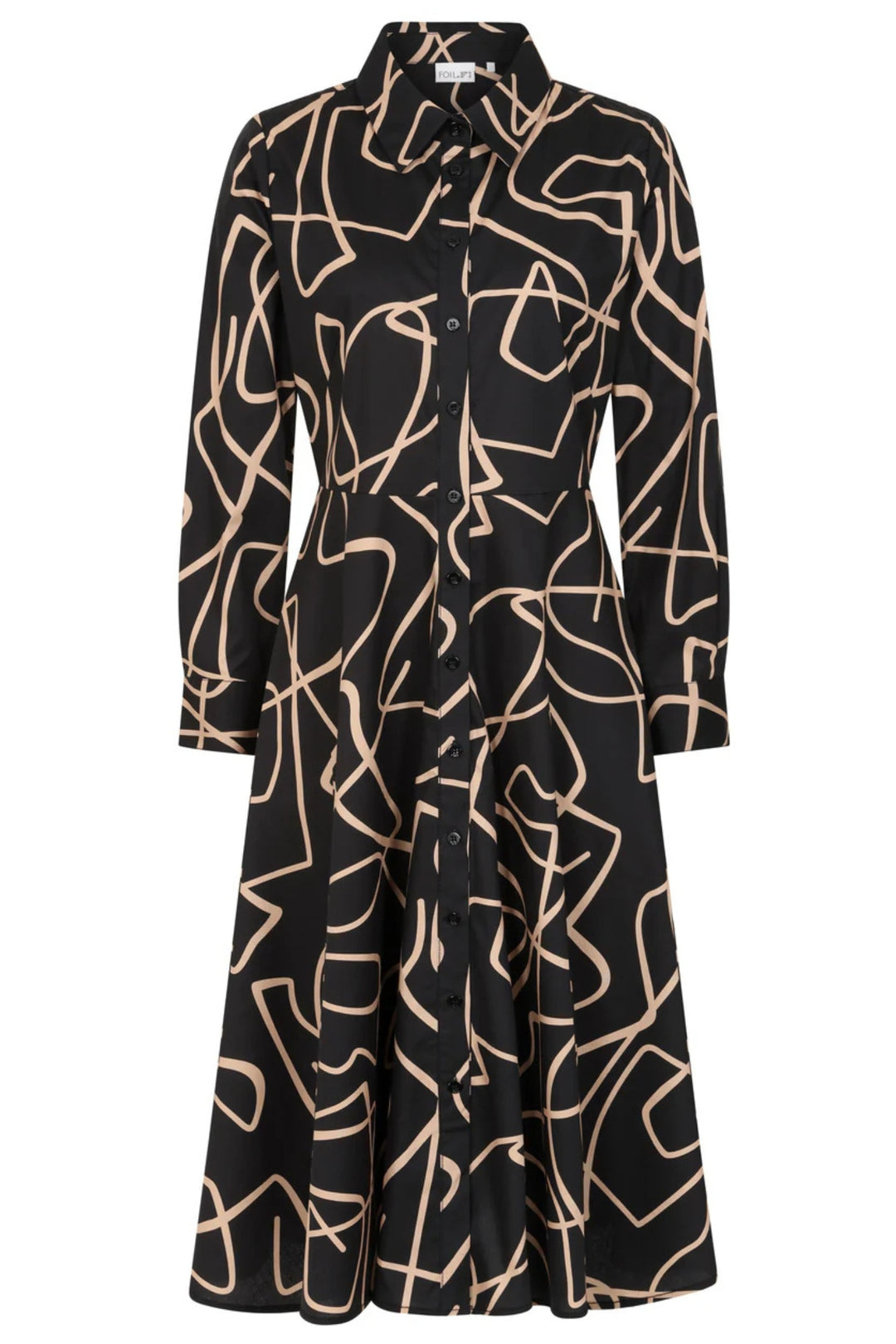 Foil FO8055 Black &amp; Taupe Shirt Dress