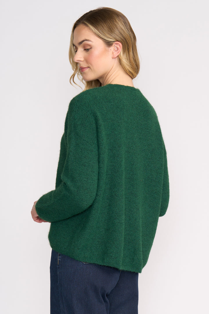 Foil FO8075 Deep Forest Green V-Neck Jumper at Experience Boutique