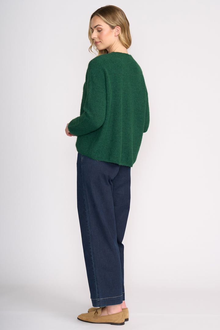 Foil FO8075 Deep Forest Green V-Neck Jumper at Experience Boutique