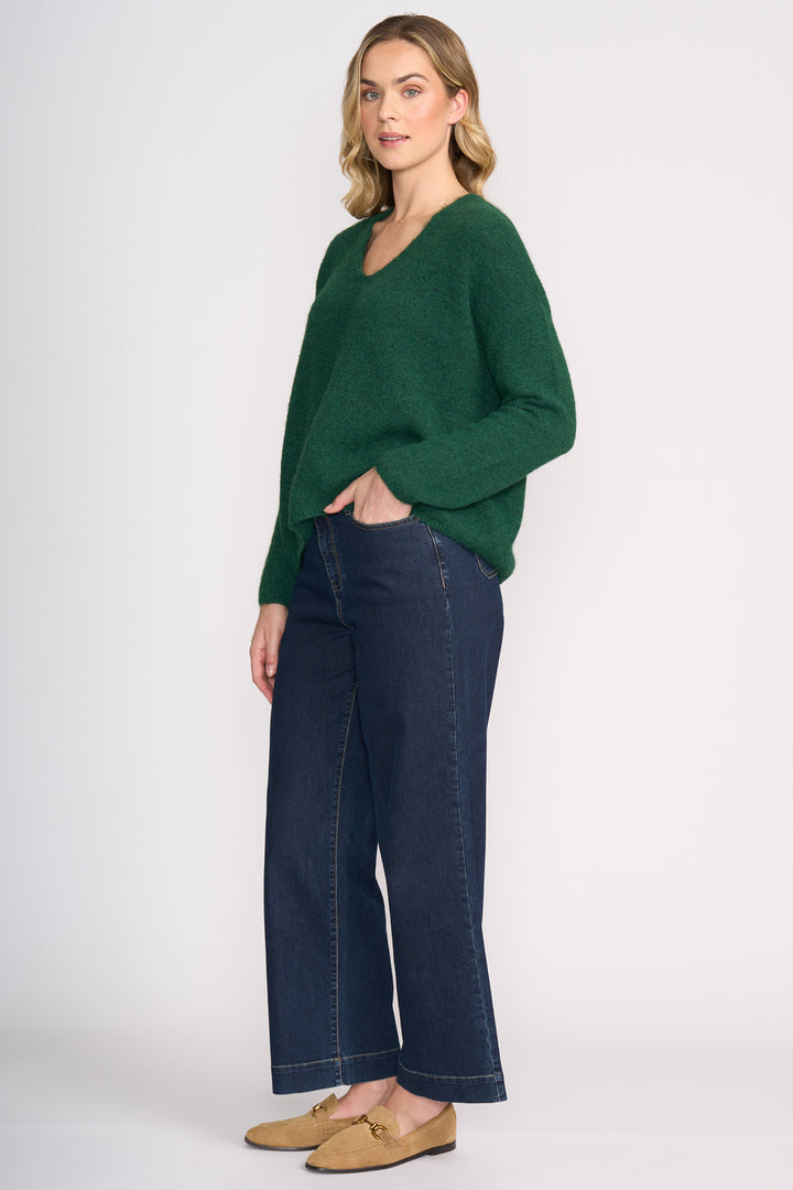 Foil FO8075 Deep Forest Green V-Neck Jumper at Experience Boutique