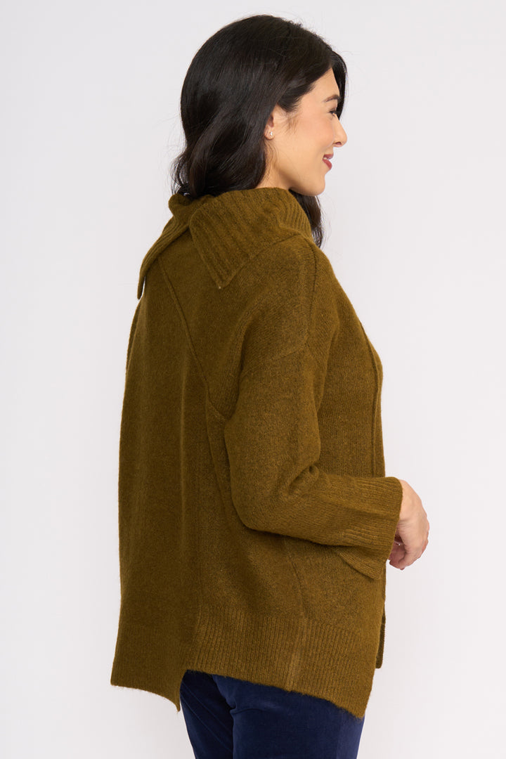 Foil FO8378 A-Cute Olive Cowl Neck Jumper at Experience Boutique