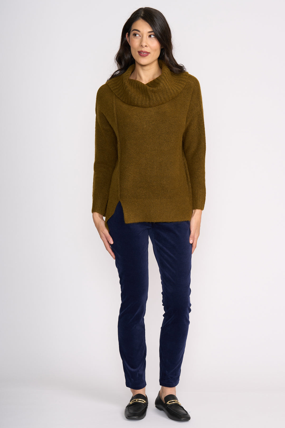 Foil FO8378 A-Cute Olive Cowl Neck Jumper at Experience Boutique