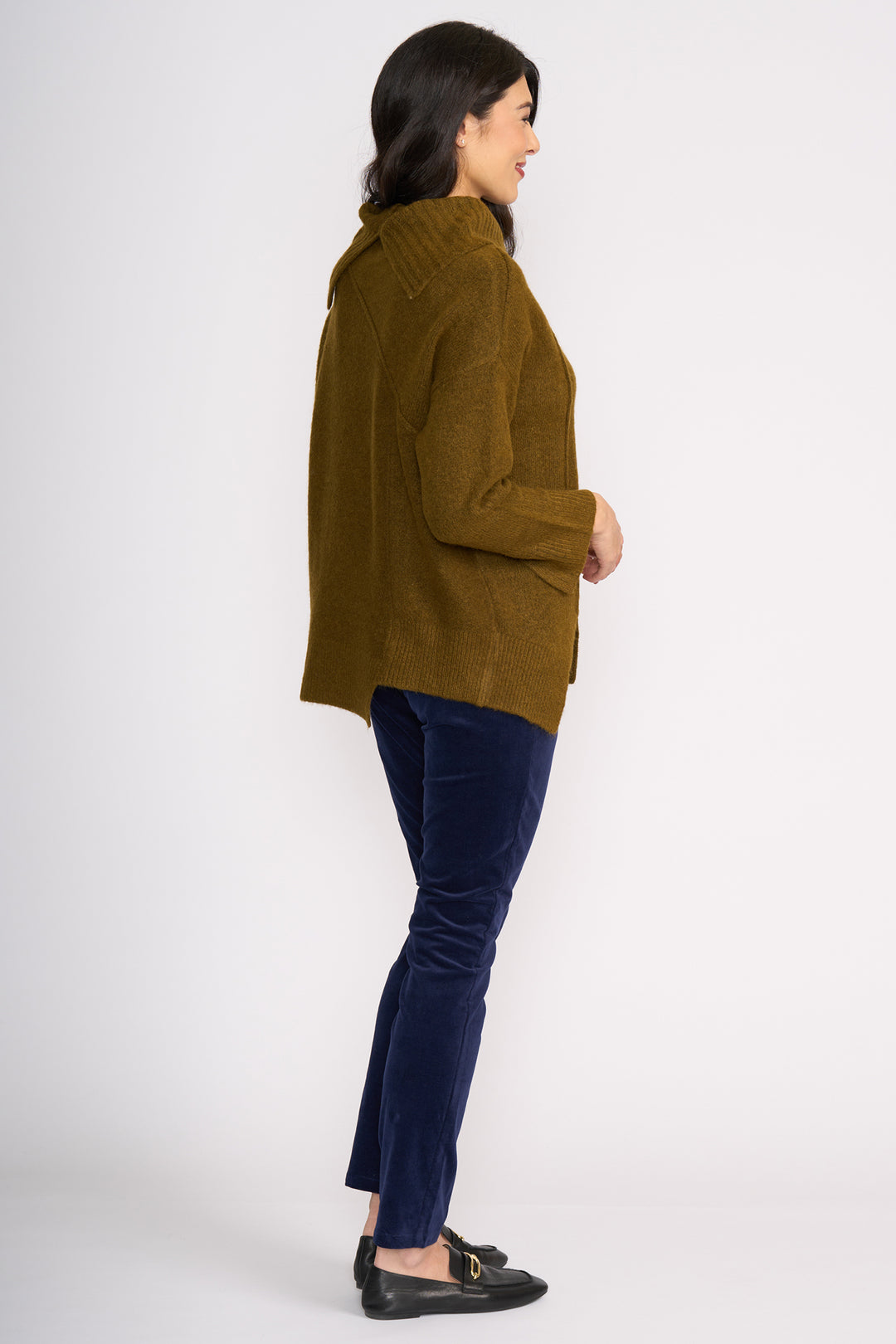 Foil FO8378 A-Cute Olive Cowl Neck Jumper at Experience Boutique