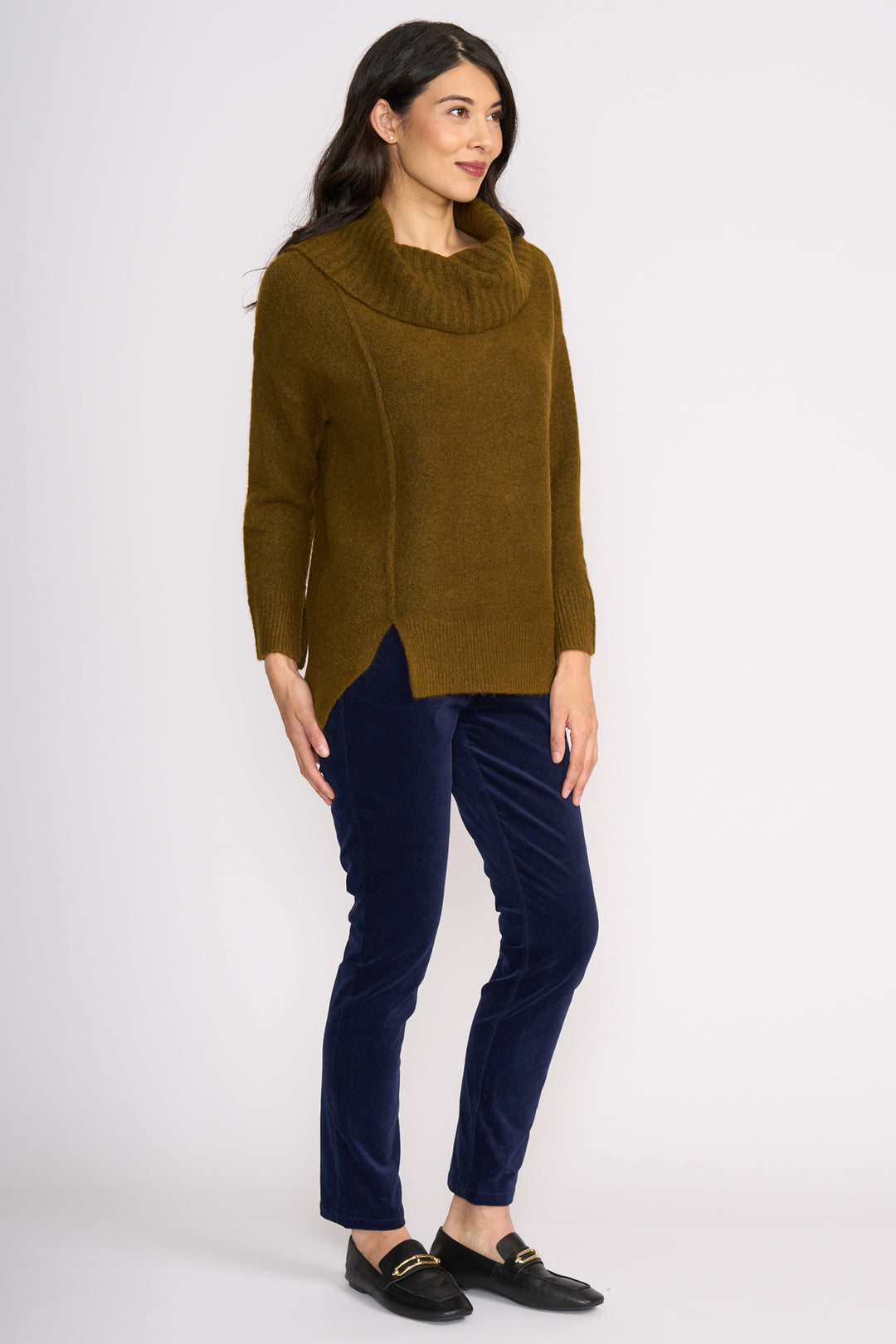 Foil FO8378 A-Cute Olive Cowl Neck Jumper at Experience Boutique