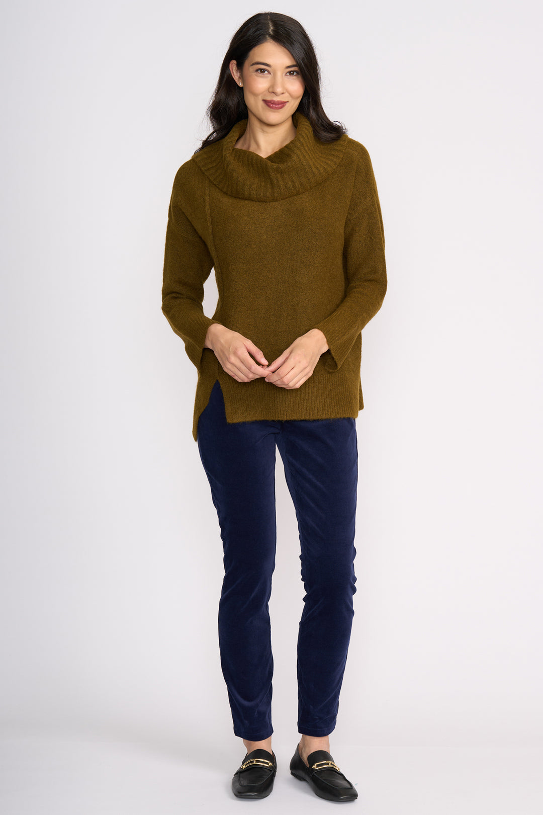 Foil FO8378 A-Cute Olive Cowl Neck Jumper at Experience Boutique