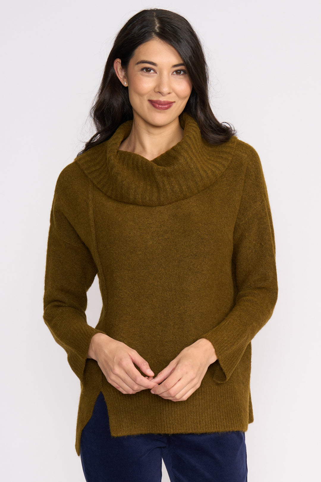 Foil FO8378 A-Cute Olive Cowl Neck Jumper at Experience Boutique