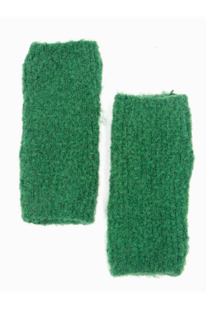 Forest Green Knitted Textured Wrist Warmers