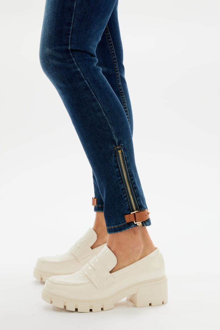 Frank Lyman Dark Denim & Tan Jeans 226182U