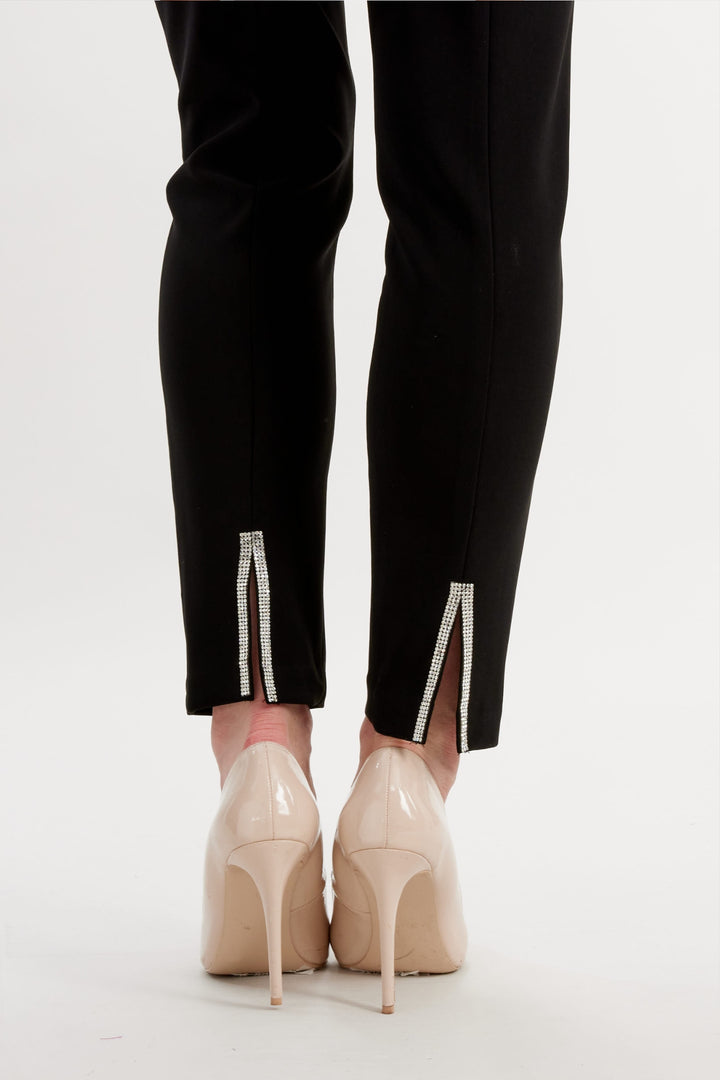 Frank Lyman Black Diamante Hem Trousers 209027