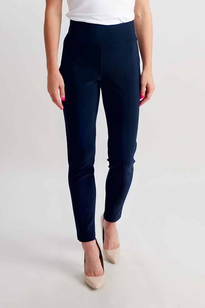 Frank Lyman Navy Diamante Hem Trousers 209027