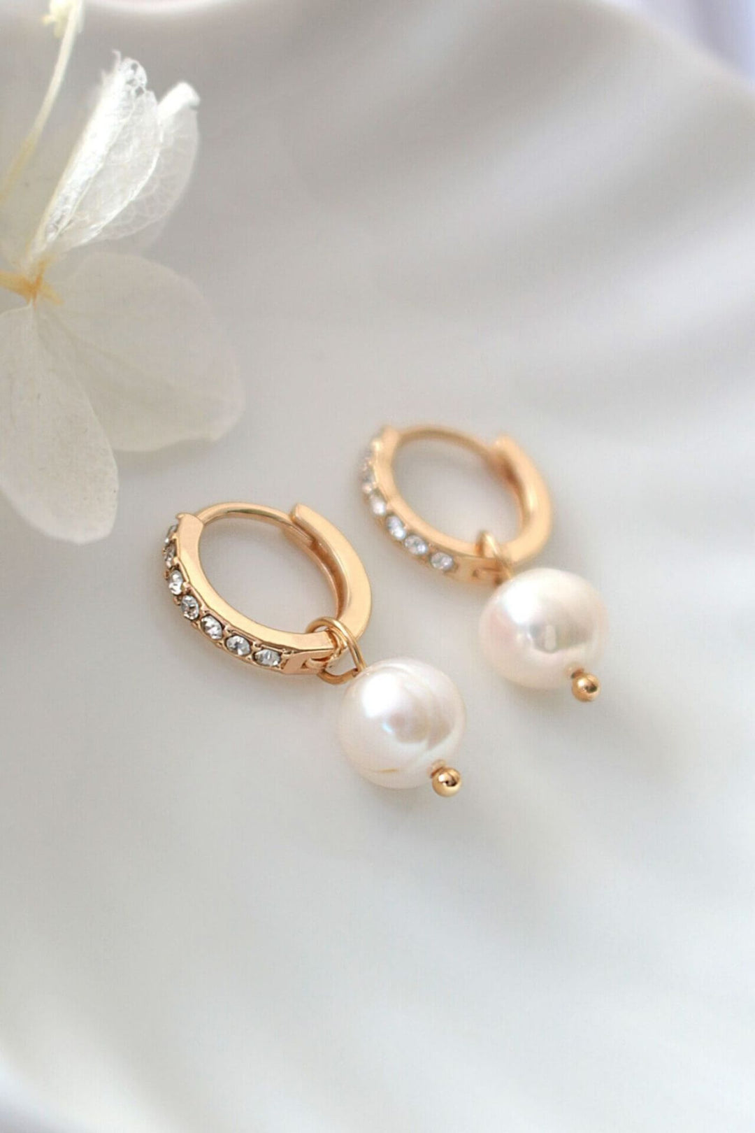 Freshwater Pearl 24K Gold Plated Hoop Earrings