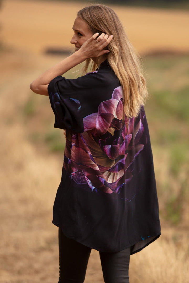From My Mother's Garden Deeply Dahlia Georgette Kimono