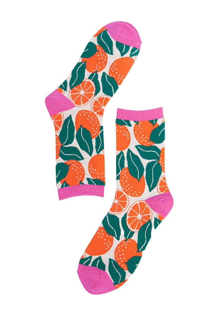 Fruity Oranges Bamboo Ankle Socks