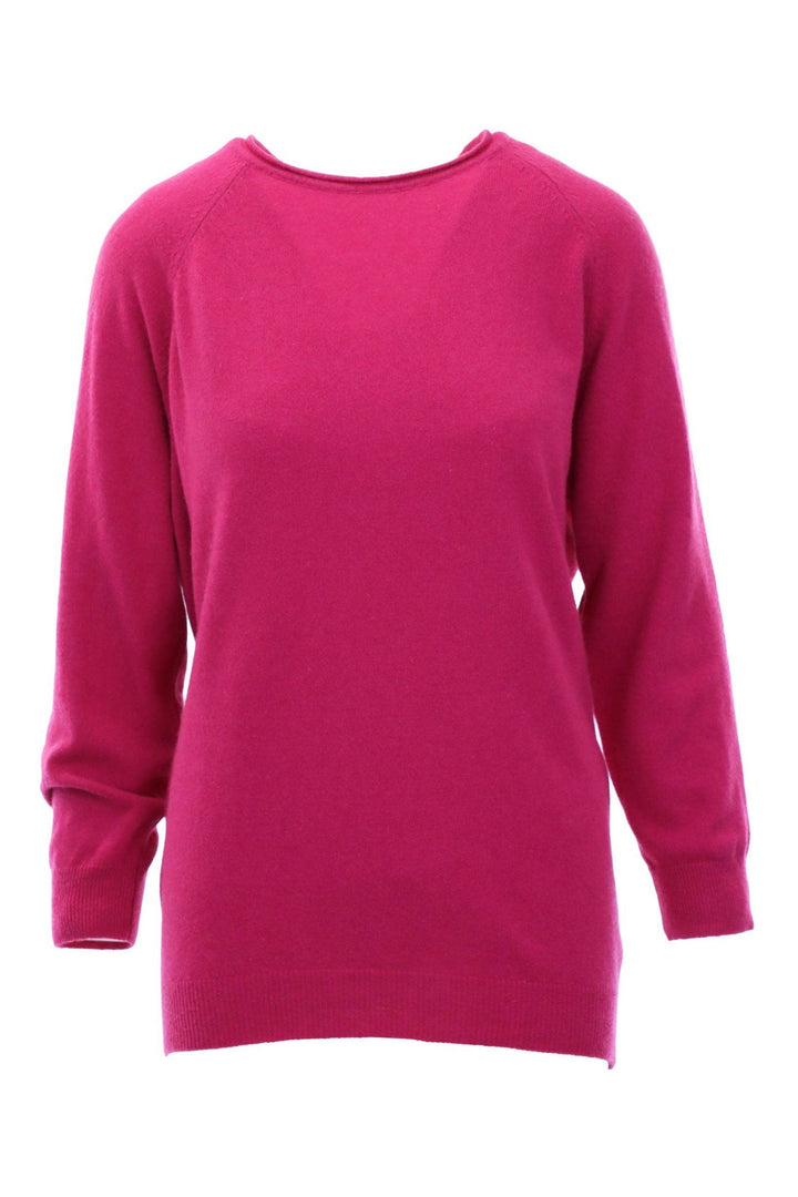 Fuchsia Cashmere Blend Raglan Sleeve Jumper