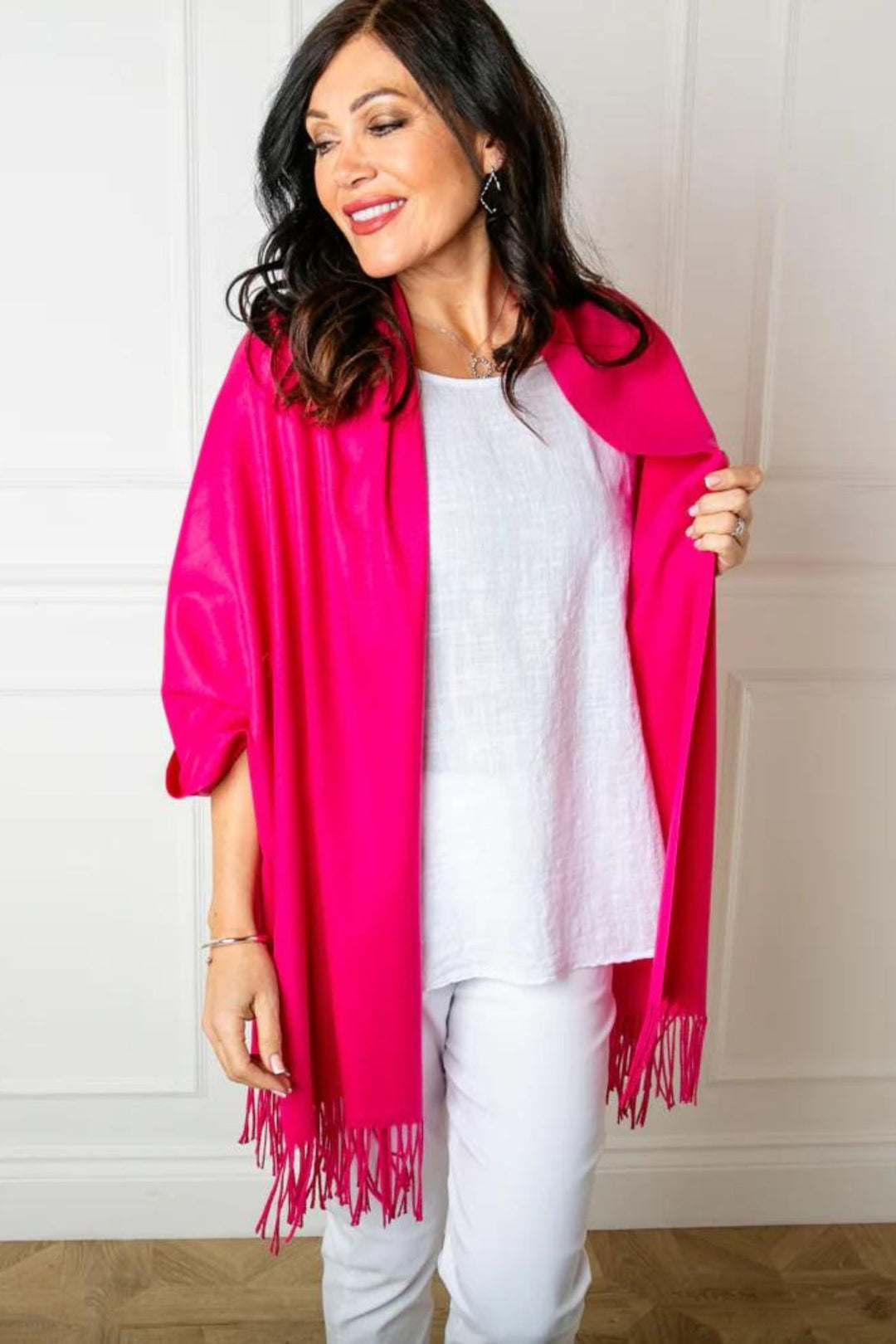 Fuchsia Pink Super Soft Cashmere Mix Pashmina