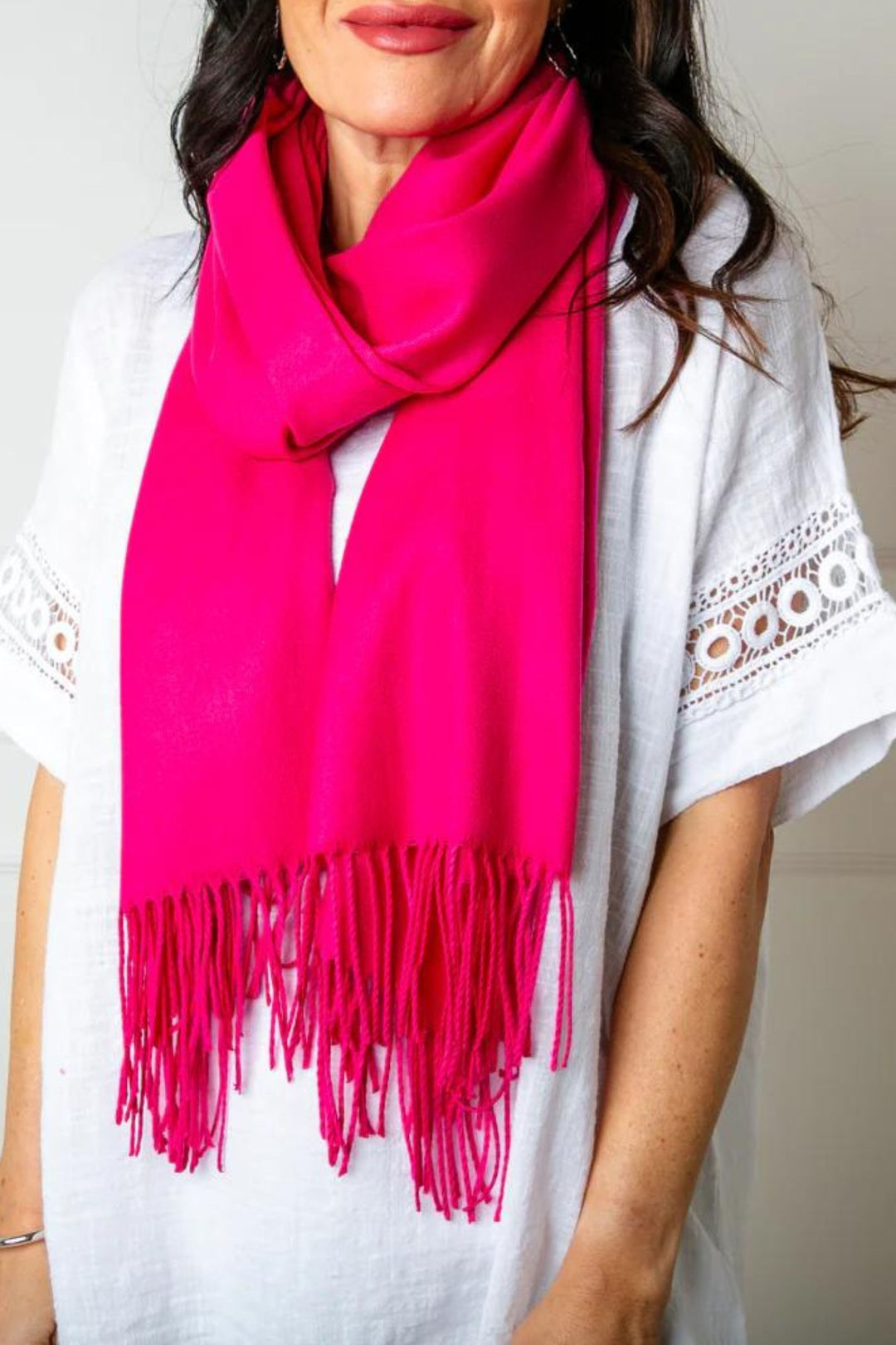 Fuchsia Pink Super Soft Cashmere Mix Pashmina