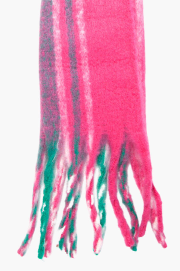 Fuchsia Traditional Check Print Heavyweight Scarf