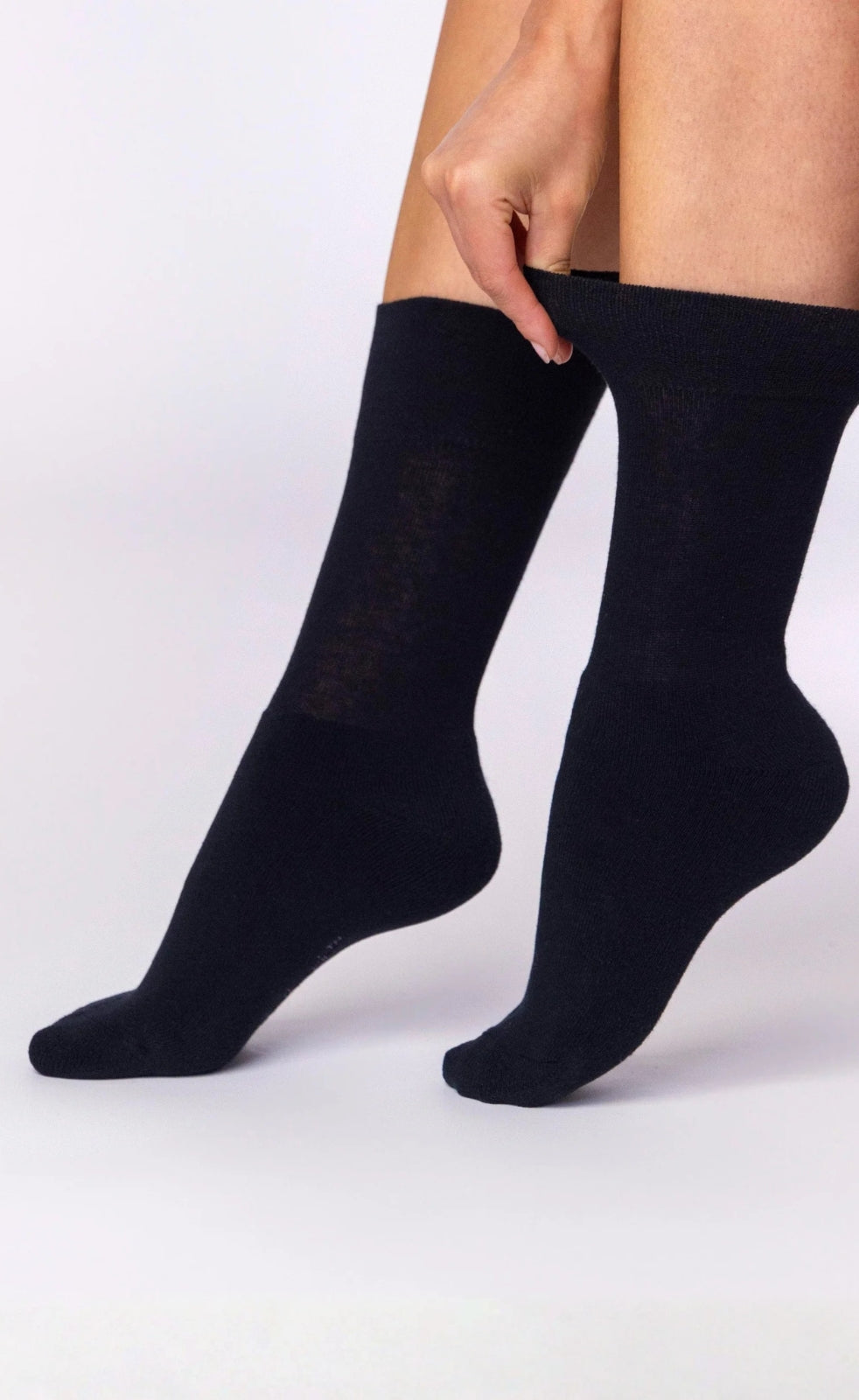 Gentle Grip Black Cotton Blend Socks