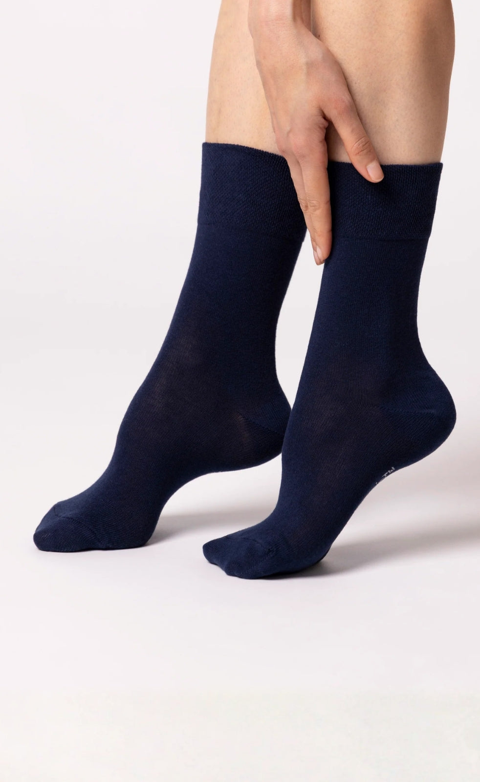 Gentle Grip Navy Cotton Blend Socks